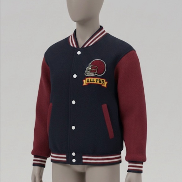 Kru Other - Vintage Kru Supplies Boy Navy Sweater with Red and Yellow Accents Sz 2 Football